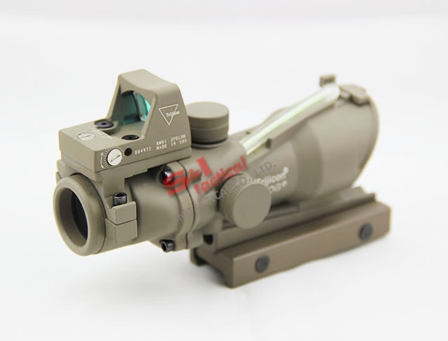 New Tactical ACOG 4x32 Mini Red Dot Scope With Real green fiber